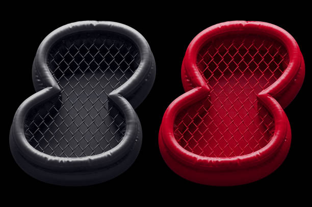 istock Fight night font. Red and black. Number 8 1429408435
