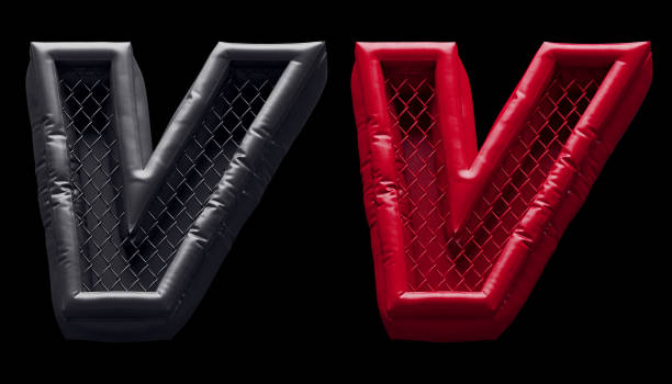 istock Fight night font. Red and black. Letter V 1429409143