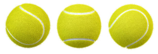 bola de tênis isolado no branco. - tennis ball - fotografias e filmes do acervo