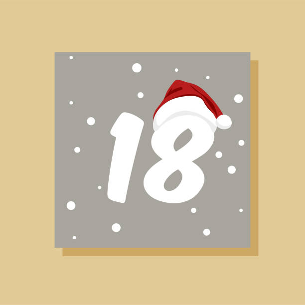 istock Vector Christmas advent calendar with date 18 of december. 1429412459