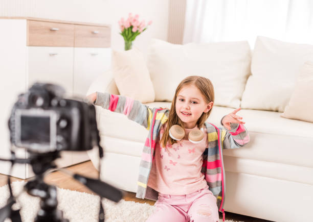 istock Little girl recording video 1429413743