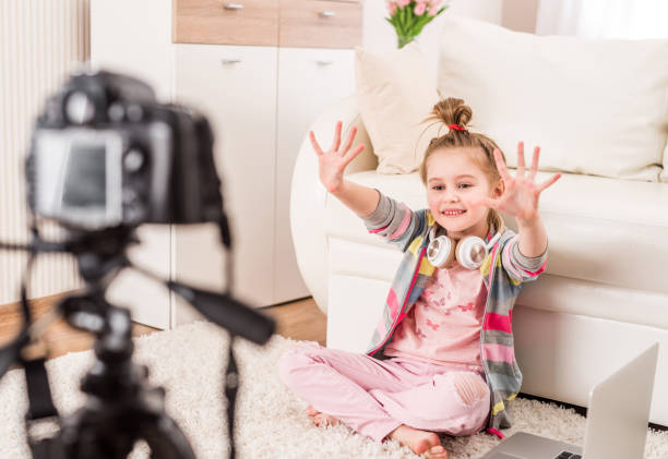 istock Little girl recording video 1429413746