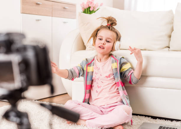 istock Little girl recording video 1429413761
