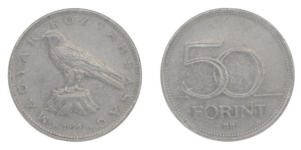 istock 50 Hungarian Forint (HUF) coin with both sides on isolated white background 1429416658