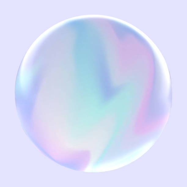 3d изображение радужных мыльных пузырей - soap sud bubble mid air circle стоковые фото и изображения