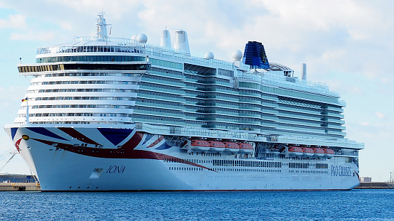 MS Iona is an Excellence Class cruise ship in service for P&O Cruises. Built by Meyer Werft in Papenburg, Germany, she was delivered in October 2020, becoming the newest ship in the line.\nAlicante Costa Blanca.\nValencian Community, Spain