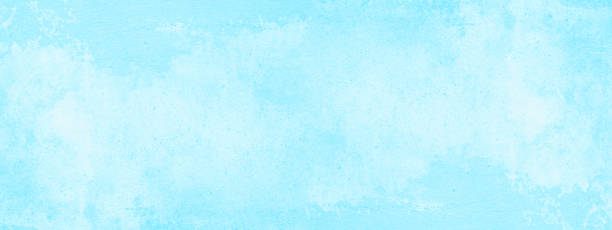 istock Abstract blue turquoise watercolor painted paper texture background banner panorama 1429420029