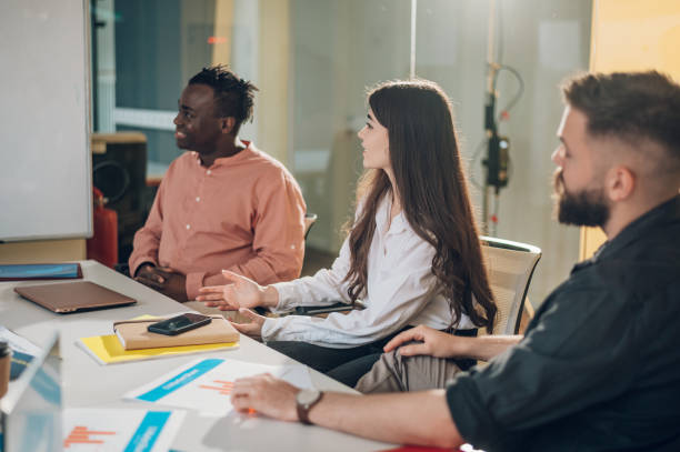 istock Multiracial business team having a meeting in the office 1429436996