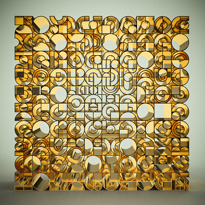 3D retro elements in gold