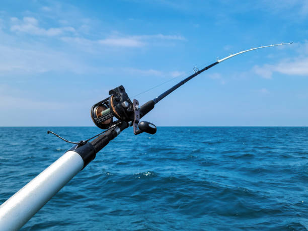 istock Fishing Pole Over Blue Lake 1429445623