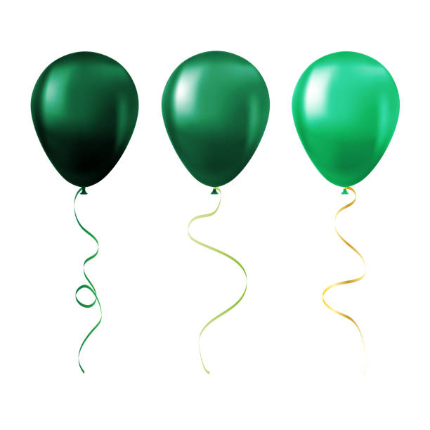istock Balloon set isolated on white background Set of green balloons 1429451786