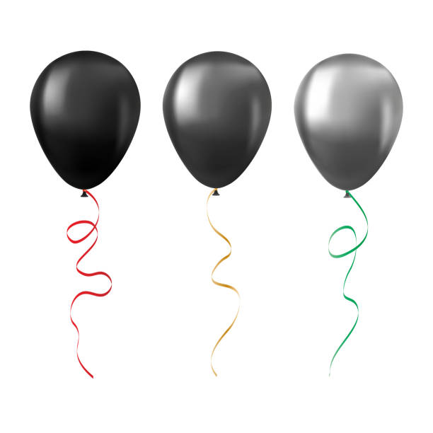 istock Balloon set isolated on white background Set of black balloons 1429451812