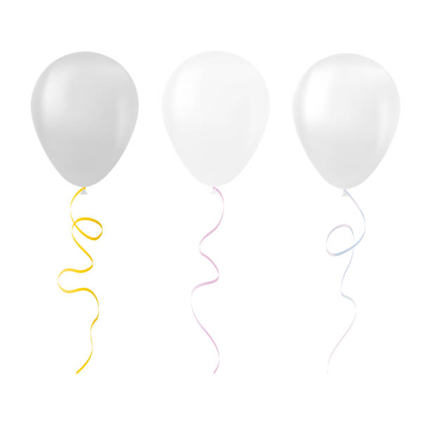 istock Balloon set isolated on white background Set of white balloons 1429452023