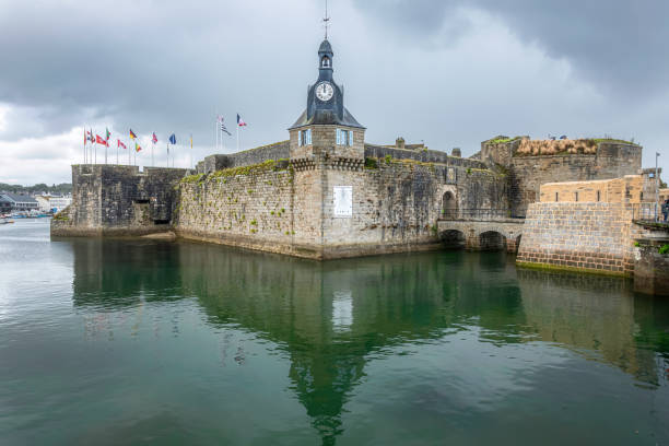 Belfry of the Ville Close (walled city) of Concarneau, commune in the Finistère department of Brittany in north-western France