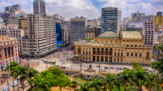 view over central historic Buenos Aires at sunny day