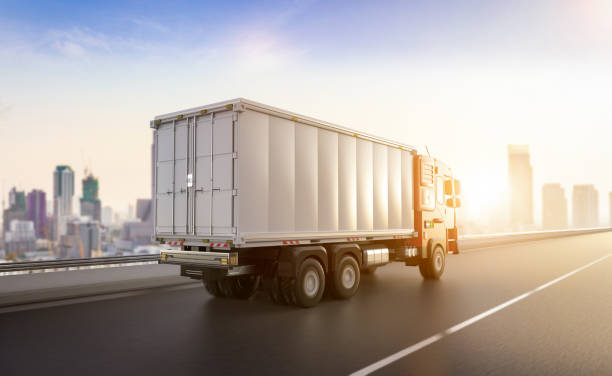 istock logistic van trailer truck or lorry on highway 1429485672