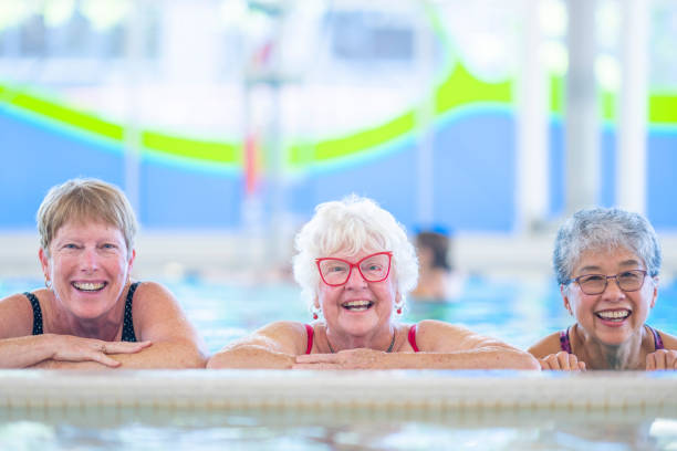 istock Senior Women Treading Water 1429492785
