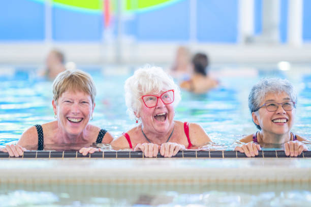 istock Senior Women Treading Water 1429492786