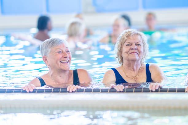istock Senior Women Treading Water 1429492799