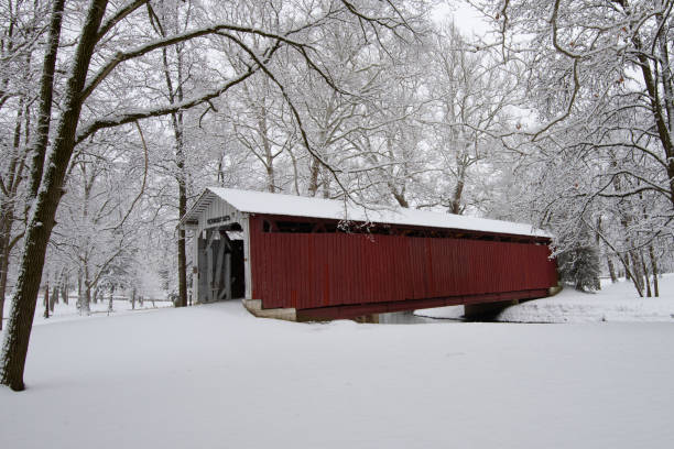 istock Bridge-Covered Bridge in the snow-Howard County Indiana 1429497271