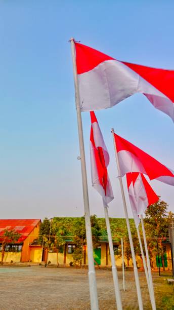 istock Indonesia's red and white flag is flying 1429511491