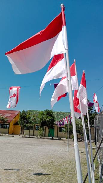 istock Indonesia's red and white flag is flying 1429511551