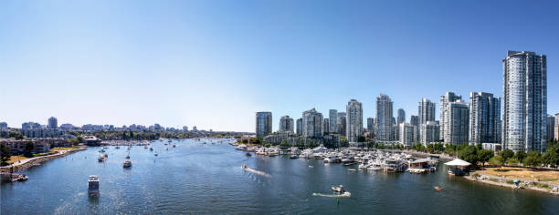 View from the Cambie Bridge in Vancouver stock photo