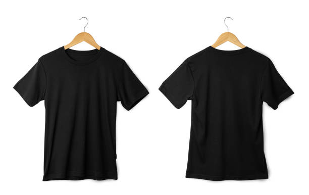 istock Black T shirt mockup hanging, Realistic t-shirt 1429527286