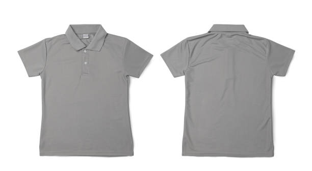istock Gray polo shirt mockup isolated on white background with clipping path 1429527344
