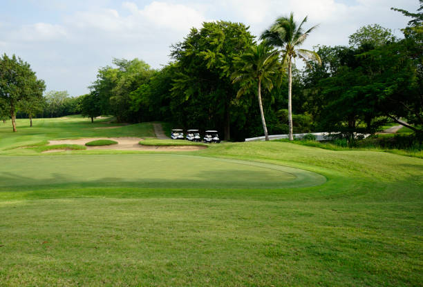 istock Beautiful golf course in a sunny day. 1429528889