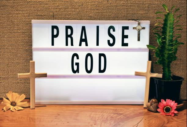 istock Praise God Modern Lightbox Sign Inspired by Church Billboard 1429540091
