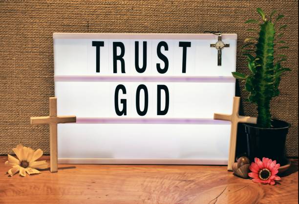 istock Trust God Modern Lightbox Sign Inspired by Church Billboard 1429540732