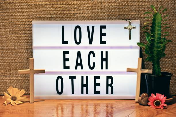 istock Love Each Other Modern Lightbox Sign Inspired by Church Billboard 1429540973