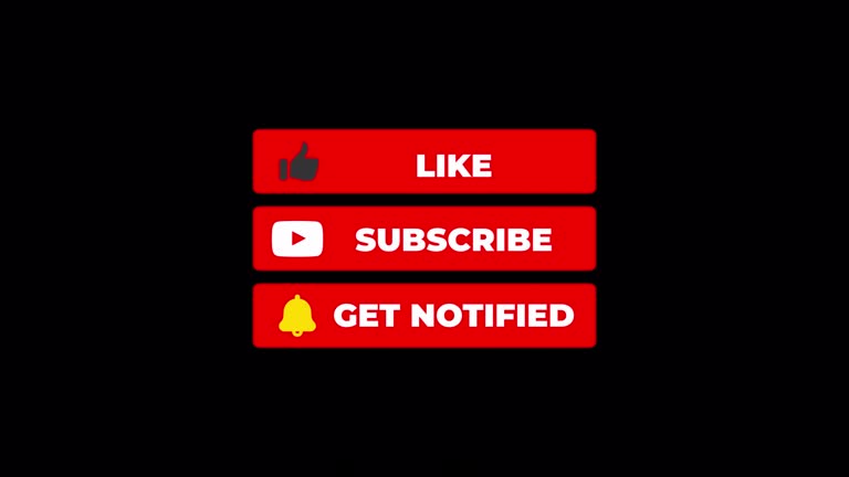 Subscribe, Reminder and Like Button animation motion graphics video transparent background with alpha channel