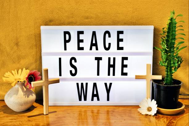 istock Peace Is The Way Modern Lightbox Sign Inspired by Church Billboard 1429549469