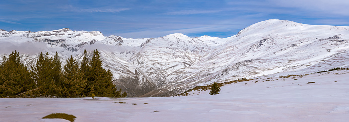 Panoramic view of Sierra Nevada, from Veleta to Mulhacen.