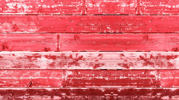 istock Abstract grunge rustic old red painted colored wooden board wall table floor texture - wood background top view 1429553385
