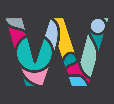 modern colourful block alphabets vector illustration