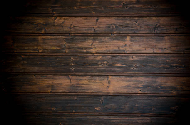 istock Old brown rustic weathred dark grunge wooden timber table wall floor board texture - wood background banner top view 1429557654