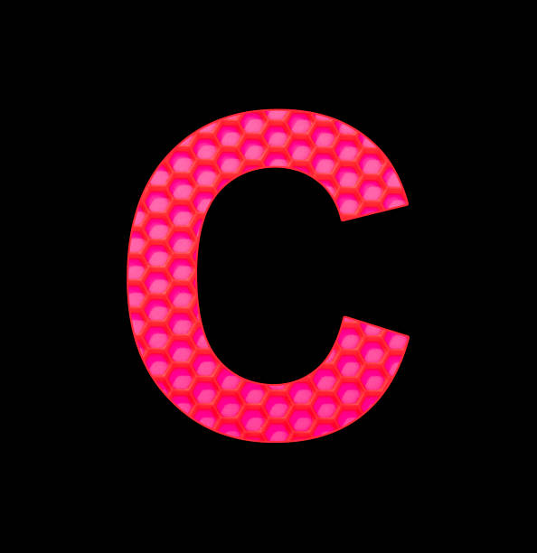 istock Alphabet letter C - Silicone background with red hexagons 1429558207