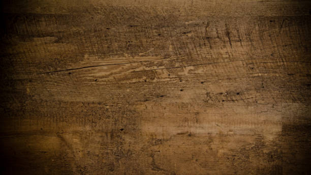 istock Old brown rustic weathred dark grunge wooden timber table wall floor board texture - wood background banner top view 1429558569
