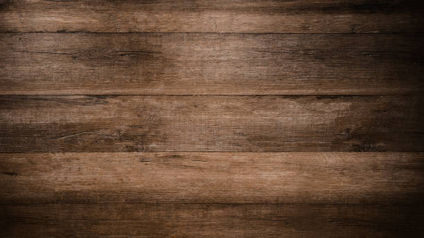istock Old brown rustic weathred dark grunge wooden timber table wall floor board texture - wood background banner top view 1429559926