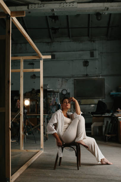 istock A mature woman poses in a film studio. 1429560559