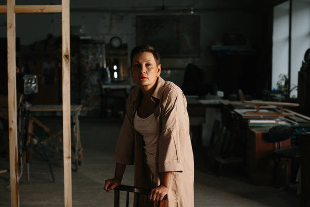 istock A mature woman poses in a film studio. 1429560581