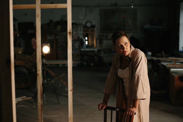 istock A mature woman poses in a film studio. 1429560596