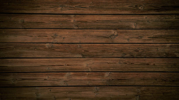 istock Old brown rustic weathred dark grunge wooden timber table wall floor board texture - wood background banner top view 1429567549