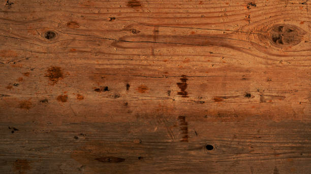 istock Old brown rustic weathred dark grunge wooden timber table wall floor board texture - wood background banner top view 1429567584