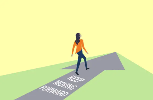 Vector illustration of Keep moving forward