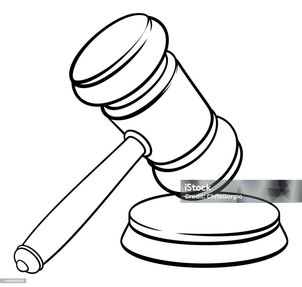 Judge Hammer Wooden Gavel And Base Cartoon Stock Illustration - Download  Image Now - Black Color, Drawing - Art Product, Guilt - iStock