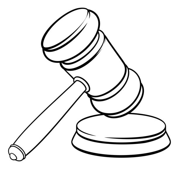 Judge Hammer Wooden Gavel And Base Cartoon Stock Illustration - Download  Image Now - Black Color, Drawing - Art Product, Guilt - iStock